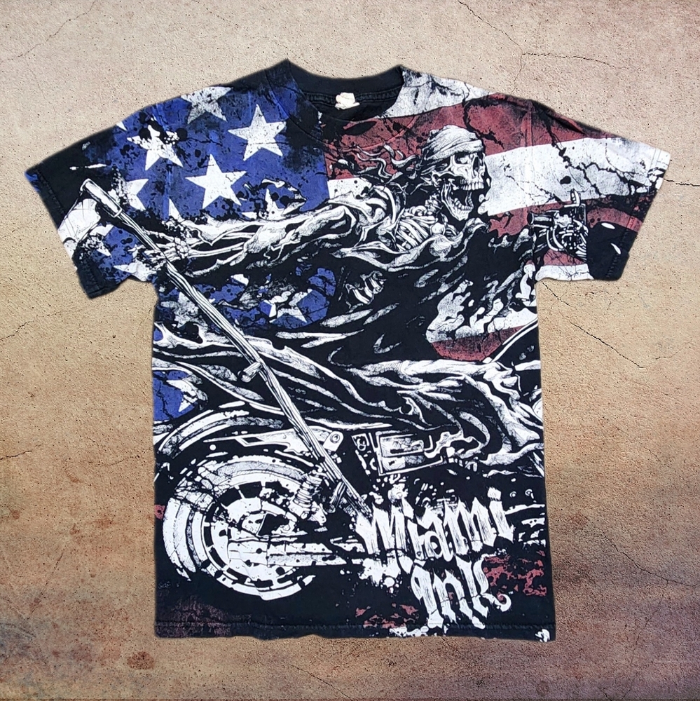 Vintage Y2K Miami Ink T-Shirt Size Small Motorcycle Biker Tattoos Unisex ๐ - Picture 1 of 6